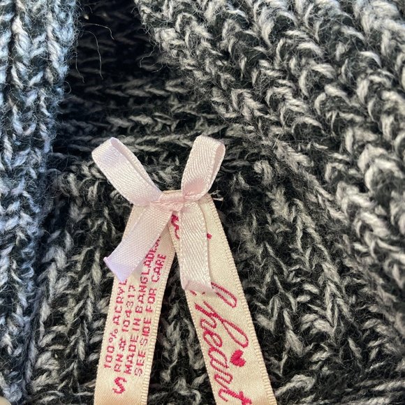 Derek Heart Chunky Knit Cardigan Sweater Juniors Size S Gray 2 Button High Neck - Picture 4 of 10